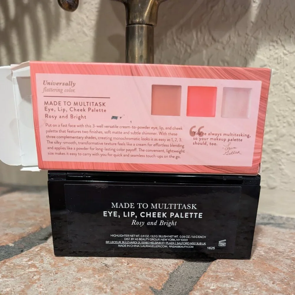 Laura Geller – Made to Multitask Eye, Lip & Cheek Palette • Rosy & Bright • NEW